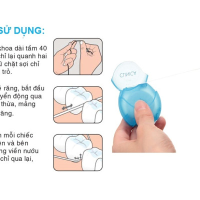 Chỉ nha khoa Clinica Advantage 40m, sử dụng chỉ nha khoa giúp ngăn ngừa các bệnh về viêm nướu và tích tụ mảng bám - nội địa Nhật Bản