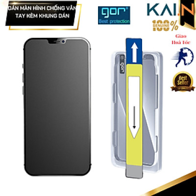 Dán Cường Lực chống vân tay cho Iphone 16 Series GOR, Kèm khung dán, Bộ 2 Kính - Hàng chính hãng