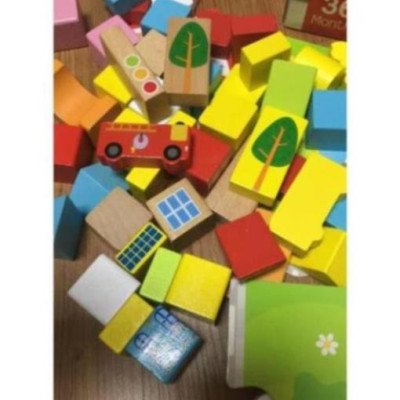 Bộ Xếp Hình Bằng Gỗ Mô Hình Thành Phố Tương Lai Cho Bé