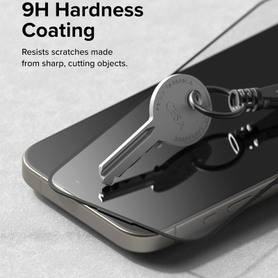 Bộ 2 Miếng Dán cường lực kèm khung dán RINGKE Easy Slide Tempered Glass cho iPhone 15 Pro Max_ Hàng chính hãng