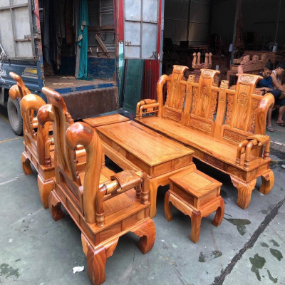 Bàn Ghế Tần Thủy Hoàng Gỗ Gõ Đỏ