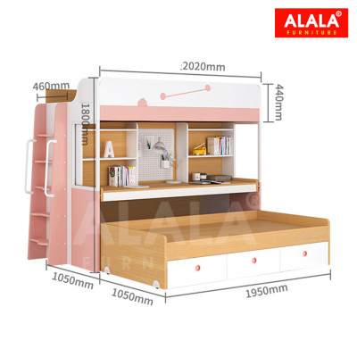 Giường tầng ALALA154 đa năng/ Miễn phí vận chuyển và lắp đặt/ Đổi trả 30 ngày/ Sản phẩm được bảo hành 5 năm từ thương hiệu ALALA/ Chịu lực 700kg