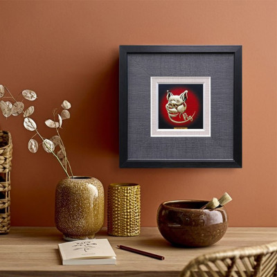 Tranh Vàng 24K PRIMA ART - Tranh Linh Vật Tuổi Hợi - Kích thước 24 x 24 cm - CGS-0821-08