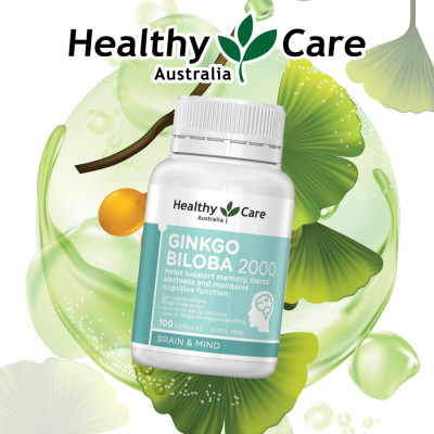 Bổ não Úc Healthy Care Ginkgo Biloba 2000, Giúp tăng tuần hoàn máu não, Cải thiện chức năng nhận thức, Trí nhớ, Giúp an thần và Giảm Stress - QuaTangMe Extaste
