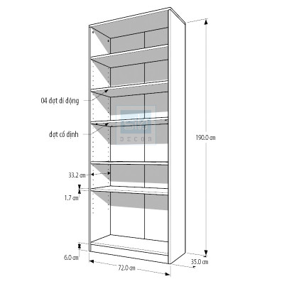 Tủ Hồ Sơ Có Đợt Di Động Dễ Dàng Điều Chỉnh Chiều Cao Các Ngăn Thương Hiệu SIB Decor KS298