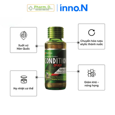 Nước Giải Rượu CONDITION inno.N Hỗ Trợ Giải Rượu Bia Hiệu Quả, Giúp Giải Độc Và Bảo Vệ Gan (75ml x 1 chai, 10 chai)