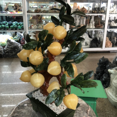 Cây Đào phong thủy đá ngọc hoàng long 18 quả - Cao 42 cm