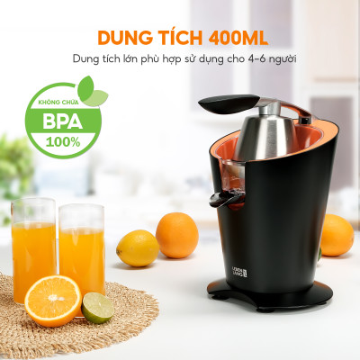 Máy vắt cam Lebenlang LBL833, công suất lớn 1000W, dung tích 400ml, vắt kiệt nước, bảo hành 2 năm - hàng chính hãng