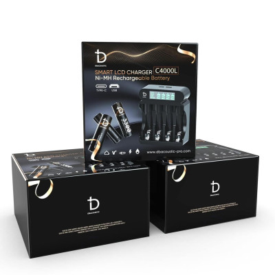 Combo Pin sạc AA micro db acoustic 3300mah, dock sạc db acoustic 4 slot 