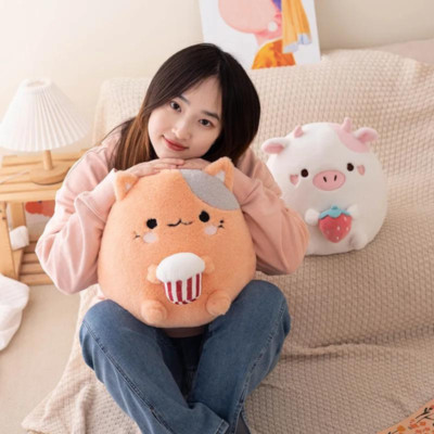Đồ Chơi Thú Bông Hình Gấu Tròn Ôm Bánh 32cm M1-19