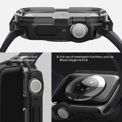 Ốp dành cho Apple Watch 9/8/7 45mm RINGKE Fusion Bumper - Hàng Chính Hãng