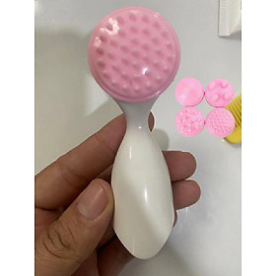 Bút Thẩm Mỹ Mini 208 Mẫu Mới Có 4 Đầu Massage Mặt Thay Thế (Tặng Kèm Pin Theo Máy)