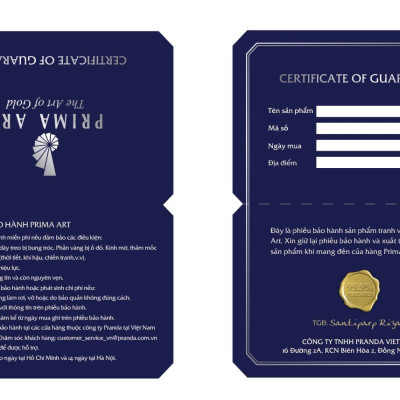 Tranh Vàng 24K PRIMA ART - Tranh Linh Vật Tuổi Hợi - Kích thước 24 x 24 cm - CGS-0821-08