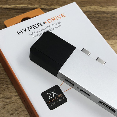 Cổng chuyển Hyper HyperDrive NET 6 in 2 USB-C Hub dành cho Macbook Pro 13" 15" 2016/2017/2018 - Hàng chính hãng