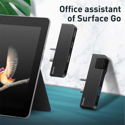 Bộ Hub Chia Cổng Baseus RJ45/HDMI 3 Trong 1 Cho Surface Go/Surface Pro -Hàng Chính Hãng