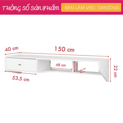 Bàn Làm Việc Gắn Tường SMLIFE Danzong