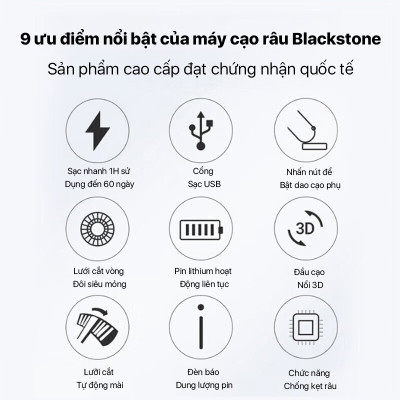 Máy Cạo Râu Enchen BlackStone đầu cắt nổi 3D Đầu Cạo Râu 3 Đầu Dao Cạo - Hàng chính hãng