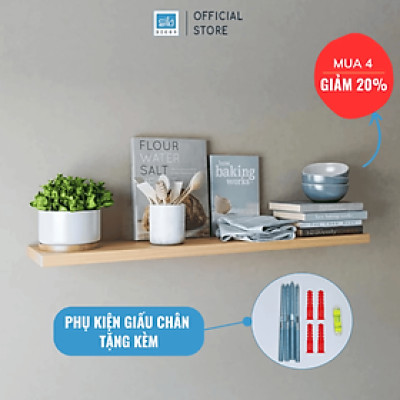 [Mua 4 giảm 20%] Kệ Thanh Ngang Treo Tường Kết Cấu Giấu Chân Màu Vân Gỗ Sồi 719 Thương Hiệu KT001
