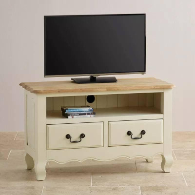 Tủ TV 2 Ngăn Kéo Bella Gỗ Sồi Ibie LV2KBELO - Trắng (100 x 42 cm)