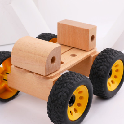 Đồ Chơi Gỗ Xe Xúc, Bộ Đồ Chơi Lắp Ghép Xếp Hình Cho Bé - Tặng Kèm 01 Tranh Ghép Gỗ 16 Mảnh