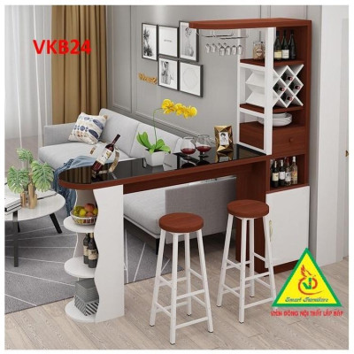 Quầy bar mini, quầy bar nhà bếp kết hợp tủ rượu VKB24 ( không kèm ghế) - Nội thất lắp ráp Viendong Adv