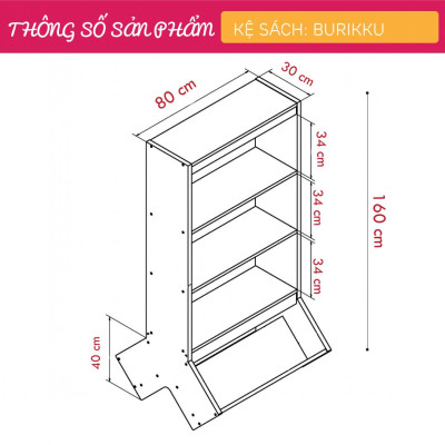 Giá sách hiện đại thiết kế thông minh SMLIFE Burikku