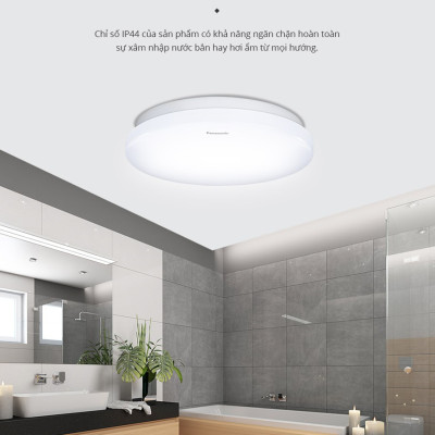 Đèn ốp trần nổi Panasonic Simple Ceiling 1G Loại cảm biến và chống thấm IP44 Công suất 12W/18W