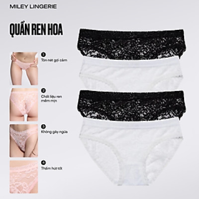 Combo 4 Quần Lót Ren Miley Lingerie Màu Trắng Đen - FLS03