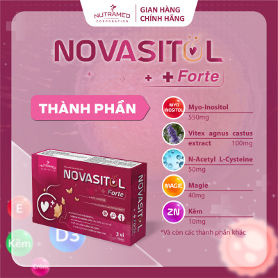 Novasitol Forte hỗ trợ bổ sung Myo-inositol, vitamin và khoáng chất cần thiết cho phụ nữ thả bầu (30 viên) - Nutramed