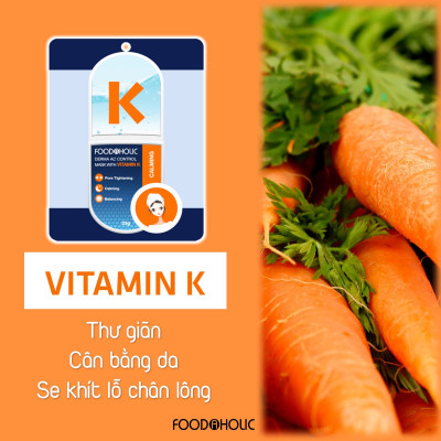 Mặt Nạ Foodaholic Derma AC Control Mask With Vitamin K Calming Thư Giãn 23g