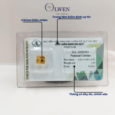 Viên đá thạch anh vàng ( citrine ) thiên nhiên  HA_G000501