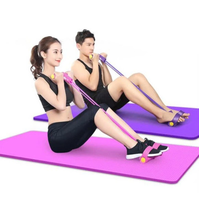 Dây Tập Bụng, Dây Kéo Đàn Hồi Kháng Lực 4 ống, 6 Ống Cao Su Tập Bụng Tại Nhà