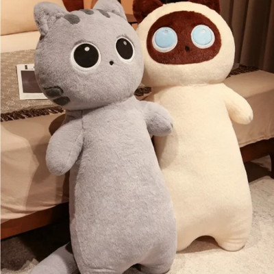 Thú nhồi bông mèo mắt to vô tri - Size từ 70cm đến 90cm - Quà tặng gấu bông mèo mắt tròn dễ thương - Gối ôm mềm mịn cho bé.
