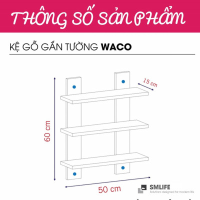 Kệ trang trí gỗ kiểu dáng nhỏ gọn SMLIFE Waco