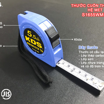 THƯỚC CUỐN THÉP 5.5m KDS S1655WMEB