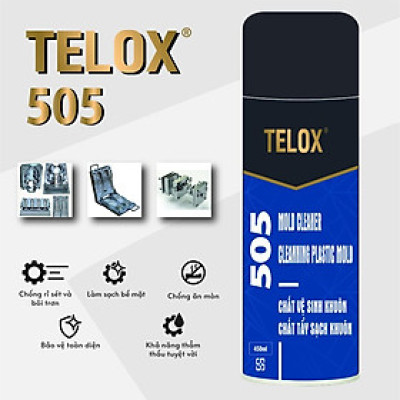Thùng 24 Bình xịt vệ sinh khuôn mẫu trong công nghiệp Telox 505 450ml hàng chính hãng