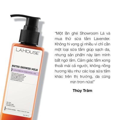Sữa tắm làm dịu,làm sạch da Lá House Nutri Shower Milk 250ml Lavender/ Peppermint