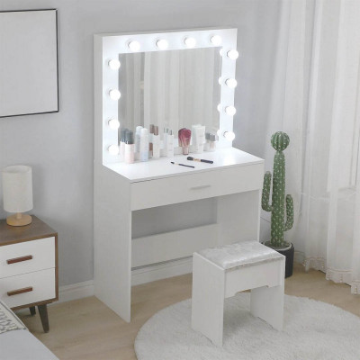 Bàn trang điểm có gương đèn LED SMLIFE Meera