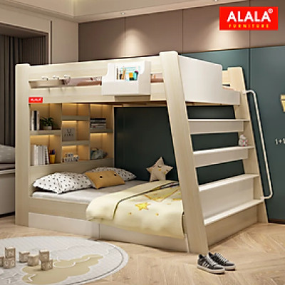 Giường tầng cho Bé ALALA/ Miễn phí vận chuyển và lắp đặt/ Đổi trả 30 ngày/ Sản phẩm được bảo hành 5 năm từ thương hiệu ALALA/ Chịu lực 700kg