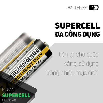 Pin đũa GP Supercell AAA 1.5V (2 viên),Pin AAA GP,Pin chuột máy tính,Pin điều hoà,Pin điều khiển quạt,Pin điều khiển tivi,Pin sử dụng cho các thiết bị nhỏ,Pin đồng hồ treo tường,Pin đồ chơi điện tử trẻ em