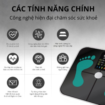 Cân quét chỉ số cơ thể Kachi MK370 CÔNG NGHỆ FEETID NHẬN DIỆN NGƯỜI DÙNG MÀ Không CẦN KẾT NỐI APP - Hàng chính hãng