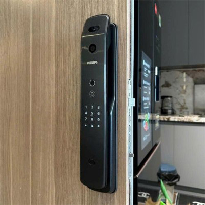 Bộ khóa cửa thông minh khuôn mặt 3D Face, vân tay, thẻ từ, mật khẩu và chìa cơ. Thương hiệu Hà Lan cao cấp Philips DDL709-7HWS. Hàng chính hãng