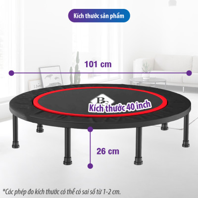BG Sàn nhún,bạt nhún có thể gấp gọn cao cấp Trampoline size 1m-1,2m có thanh vịn dành cho mọi lứa tuổi