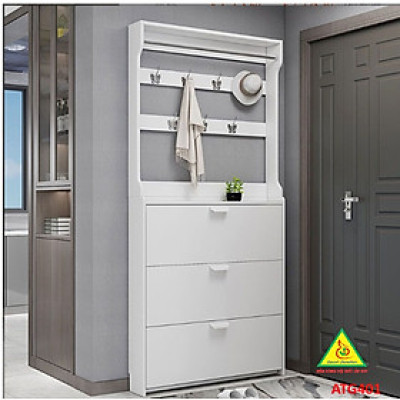 Tủ giày thông minh gỗ MDF 3 cánh lật có giá treo  ATG401 - Nội thất lắp ráp Viendong Adv
