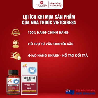 Viên Uống Bổ Não Nhập Khẩu Chính Hãng New Zealand Nutri Ginkgo 9000 (60 Viên)