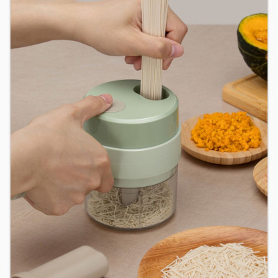 Máy xay mini cầm tay 3 trong 1 (máy xay nghiền tỏi ớt, rau củ, sinh tố;, máy nạo gọt hoa quả; máy cắt sợi, thái lát đồ ăn) dễ dàng vệ sinh - Chính hãng MINIIN (Giao màu ngẫu nhiên)