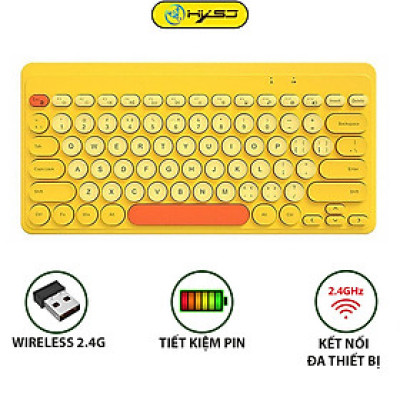 Bàn phím không dây HXSJ K610 USB2.4G giảm ồn, gọn nhẹ dễ mang đi, phù hợp PC/ Laptop/ Điện thoại- Hàng chính hãng