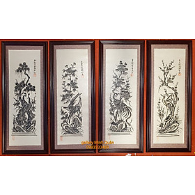 Tranh dân gian Đông Hồ-TÙNG CÚC HỒNG MAI