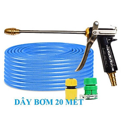 Vòi Xịt Rửa Xe️ Bộ dây vòi xịt nước rửa xe, tưới cây , tăng áp 3 lần, loại 20m 206318 đầu đồng, cút