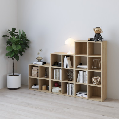 HAPPY FURNITURE , COMBO 3 kệ sách - CHANN, KSA_111 , 162cm x 28cm x 106cm DxRxC